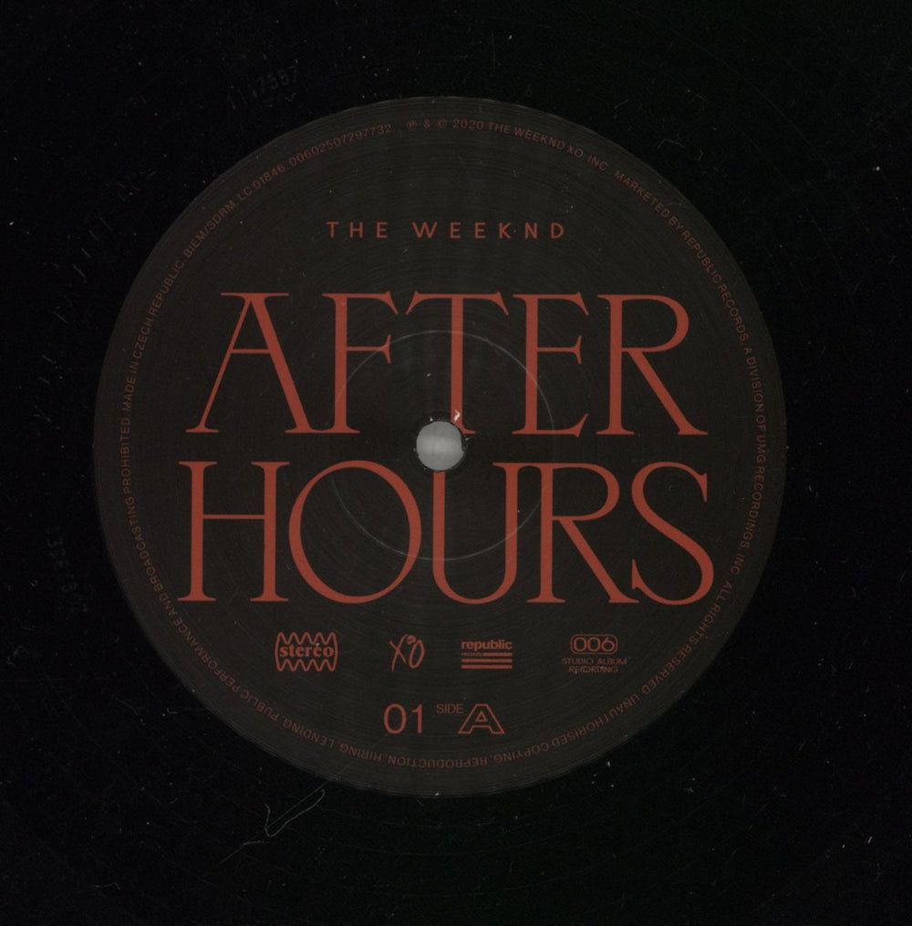 The Weeknd After Hours - Black Vinyl UK 2-LP vinyl record set (Double LP Album) YRS2LAF871244