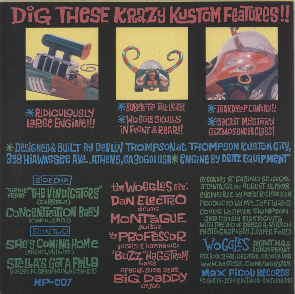 The Woggles Wogglemobile! Swiss 7" vinyl single (7 inch record / 45)