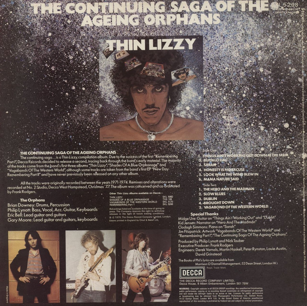 Thin Lizzy The Continuing Saga Of The Ageing Orphans - EX UK vinyl LP album (LP record)