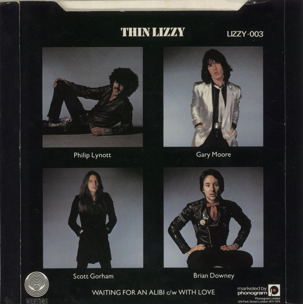Thin Lizzy Waiting For An Alibi - P/S + Insert UK 7" vinyl single (7 inch record / 45)