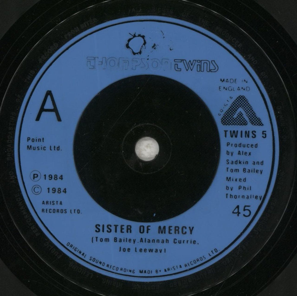 Thompson Twins Sister Of Mercy UK 7" vinyl single (7 inch record / 45) TWI07SI358260