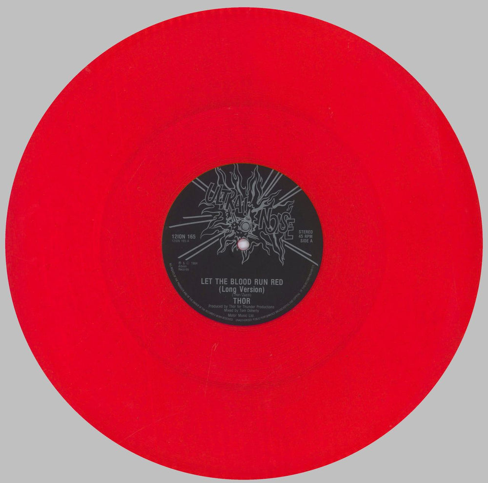 Thor Let The Blood Run Red - Red Vinyl UK 12" vinyl single (12 inch record / Maxi-single) 8TH12LE833225