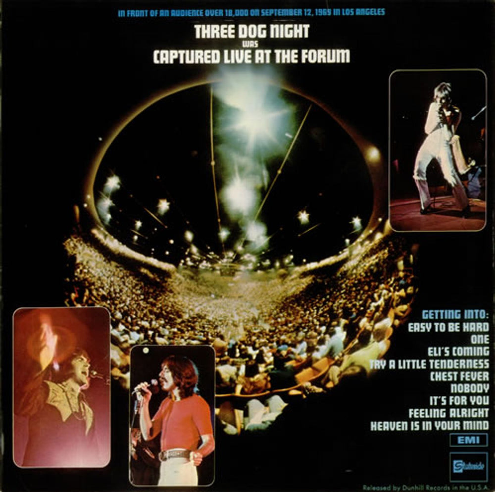 Three Dog Night Captured Live At The Forum UK vinyl LP album (LP record) SSL5023