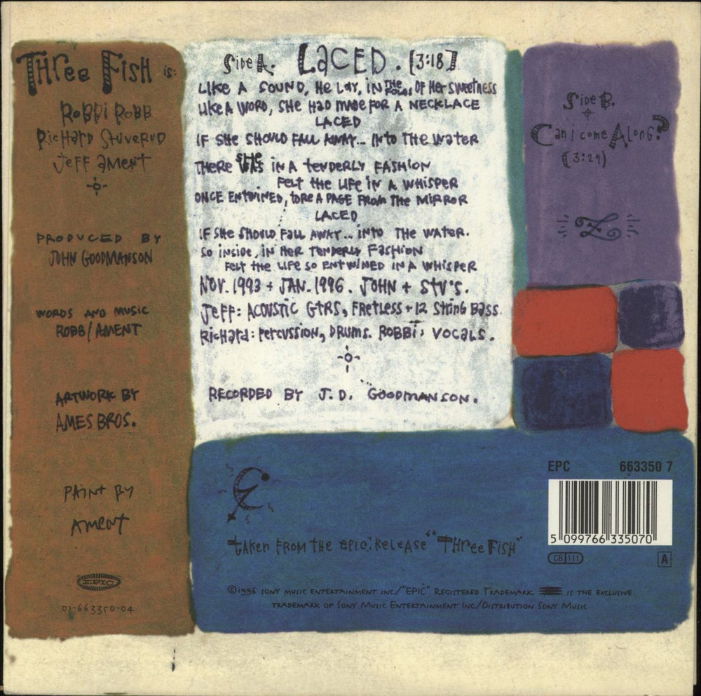 Three Fish Laced UK 7" vinyl single (7 inch record / 45) 5099766335070