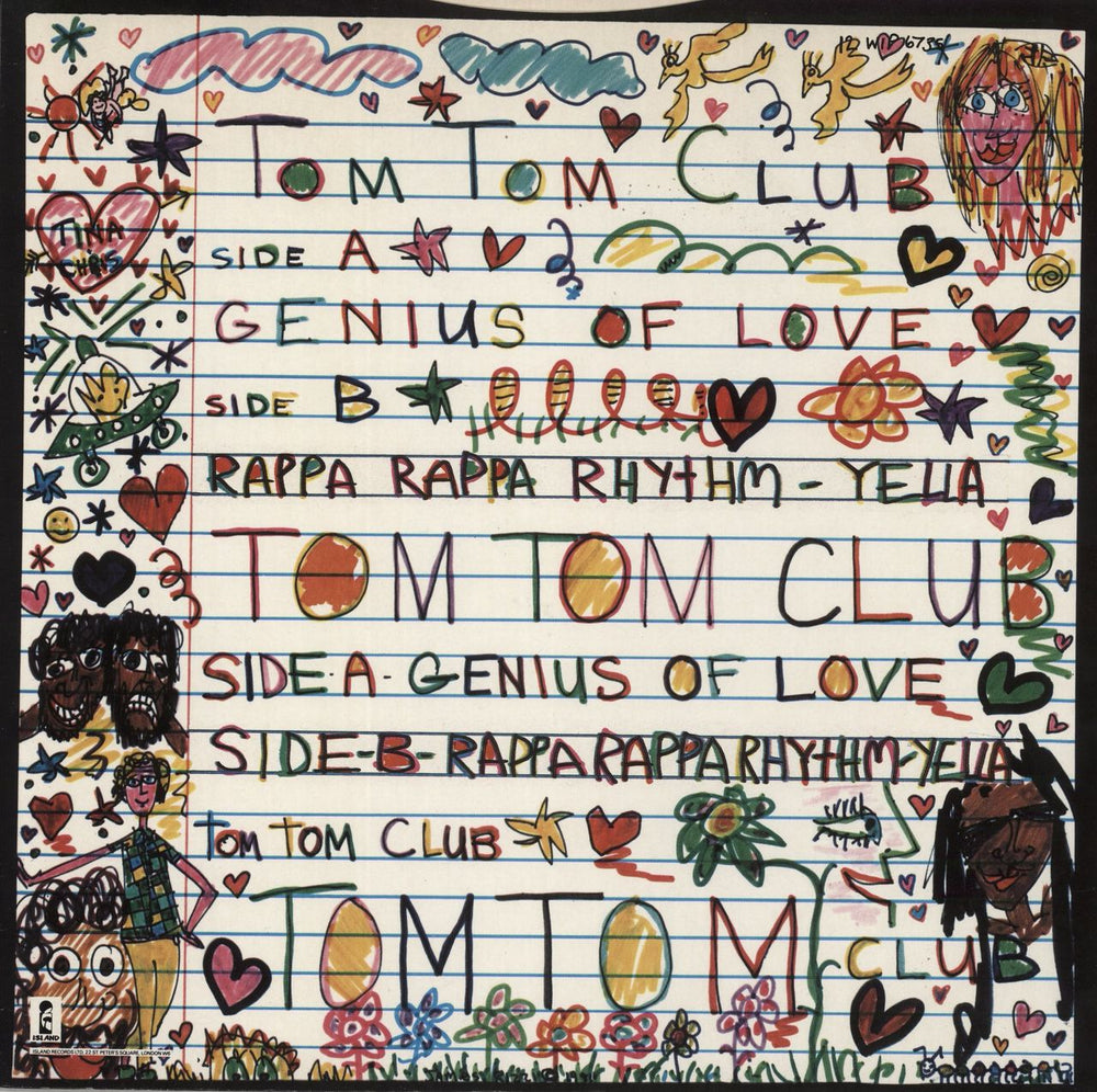 Tom Tom Club Genius Of Love - 3-track - P/S - EX UK 12" vinyl single (12 inch record / Maxi-single)