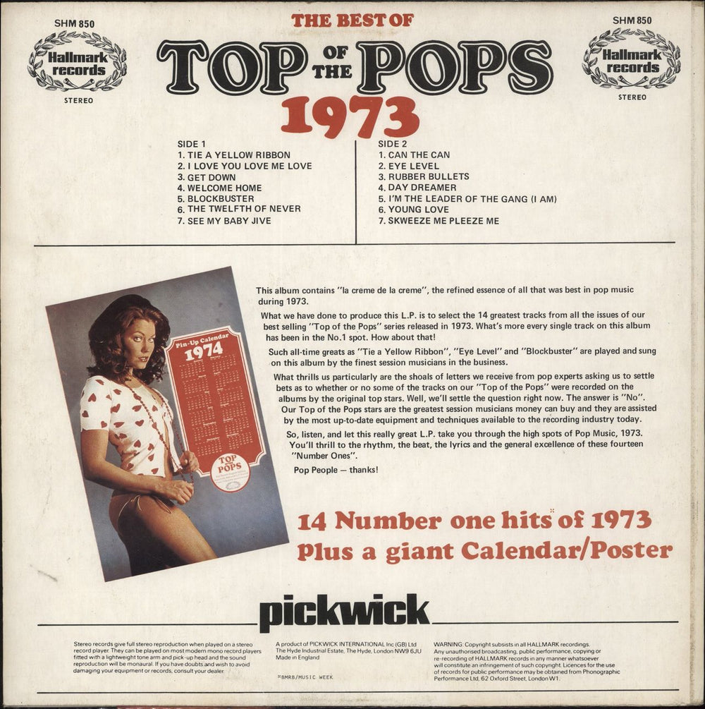 Top Of The Pops The Best Of Top Of The Pops '73 UK vinyl LP album (LP record)