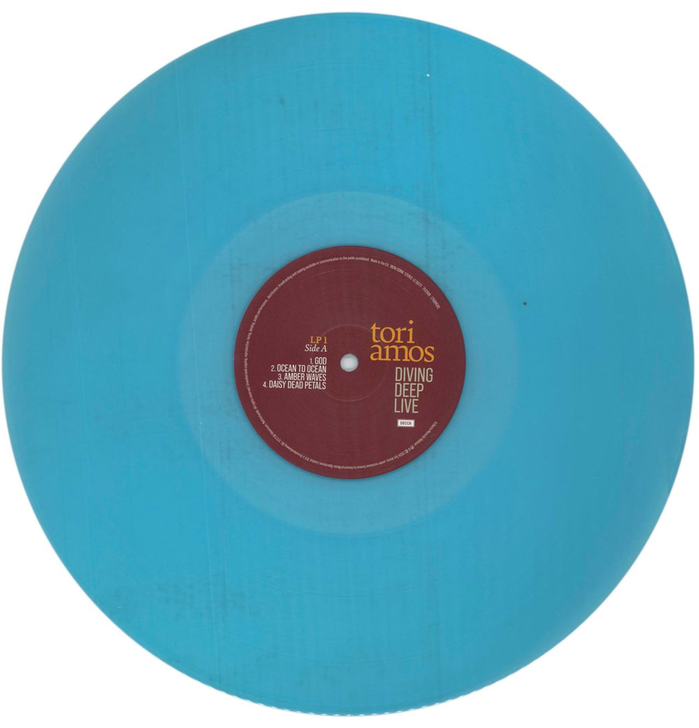 Tori Amos Diving Deep Live - Turquoise Vinyl + Signed Print UK 2-LP vinyl record set (Double LP Album) TOR2LDI856678