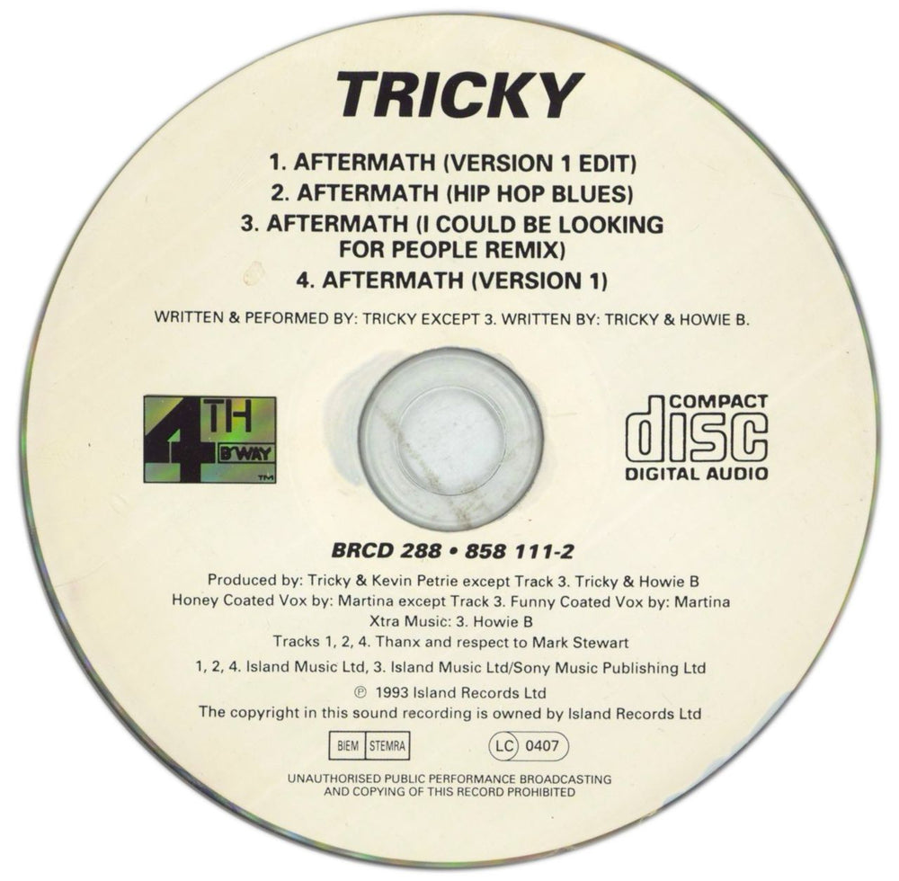 Tricky Aftermath UK CD single (CD5 / 5") TRKC5AF110938