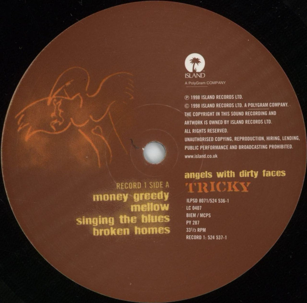 Tricky Angels With Dirty Faces UK 2-LP vinyl record set (Double LP Album) TRK2LAN880883
