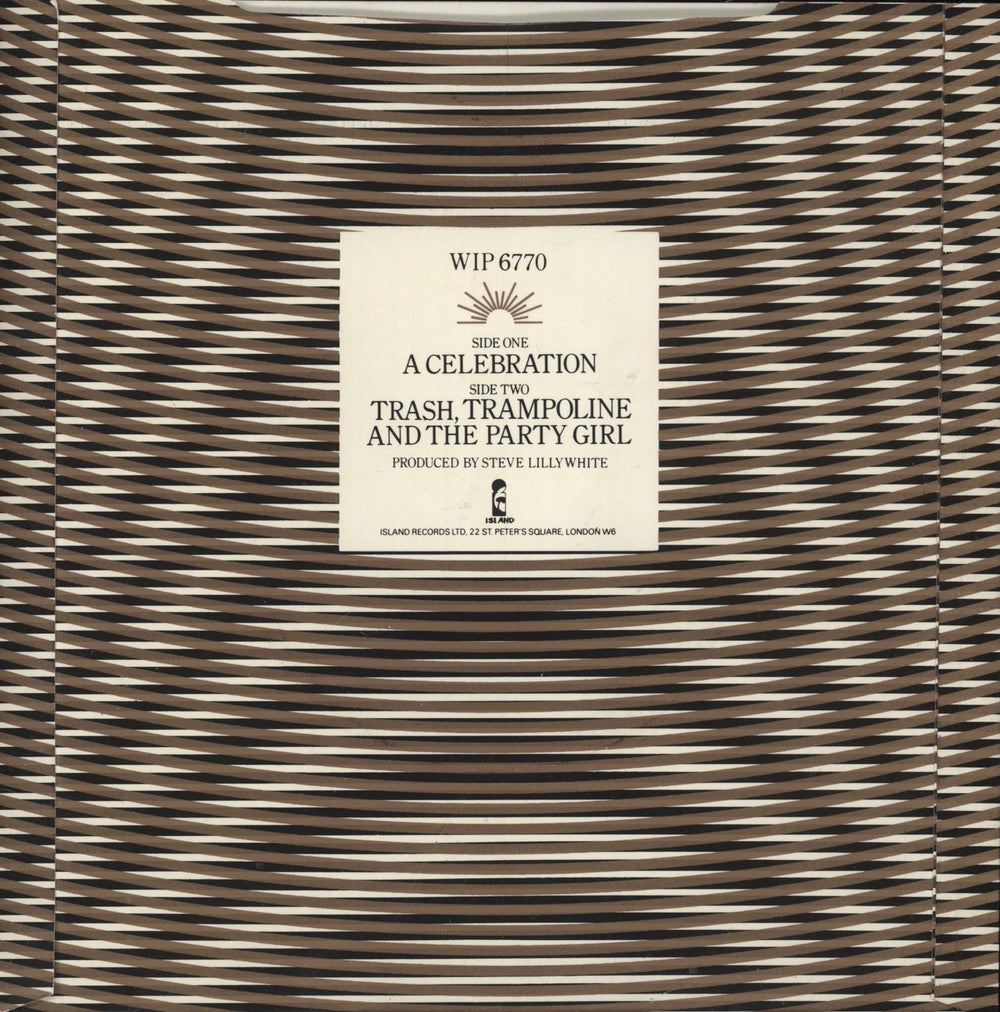 U2 A Celebration UK 7" vinyl single (7 inch record / 45)