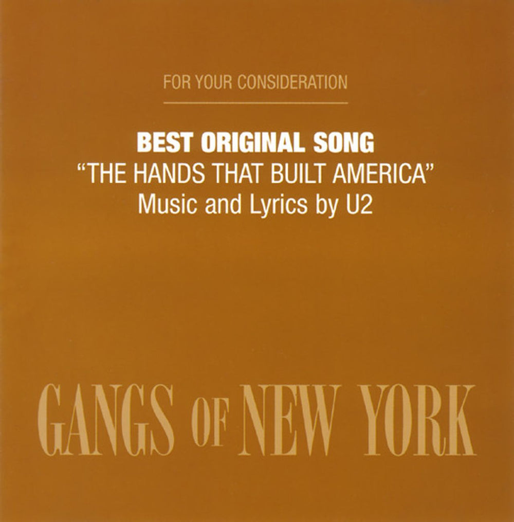 U2 The Hands That Built America US Promo CD-R acetate CD-R ACETATE