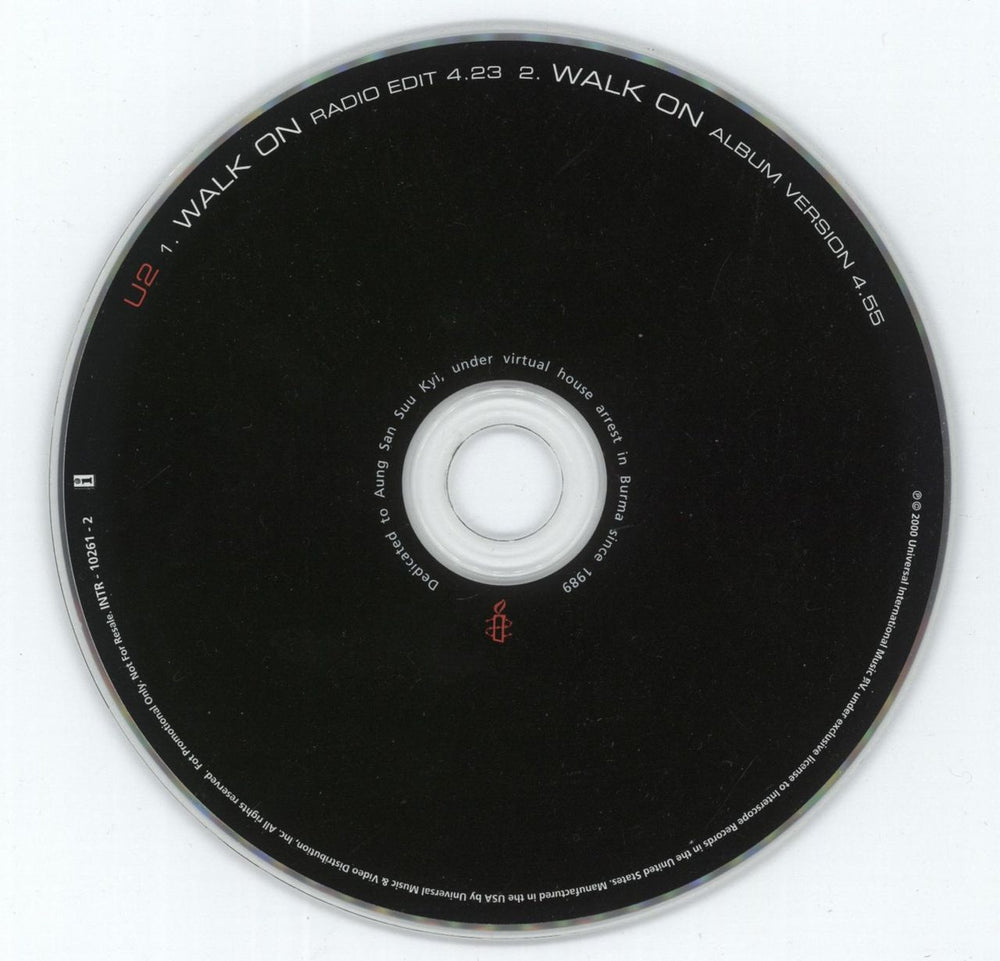 U2 Walk On US Promo CD single (CD5 / 5") U-2C5WA173775