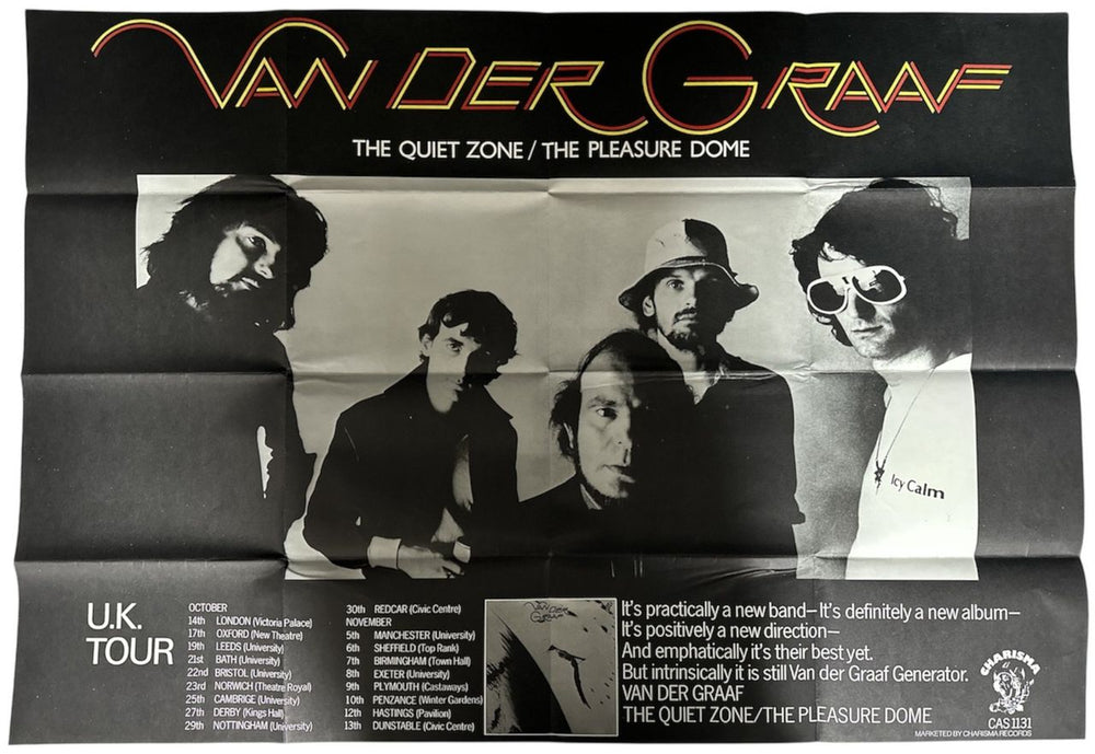 Van Der Graaf Generator The Quiet Zone / The Pleasure Dome UK Tour Poster UK poster