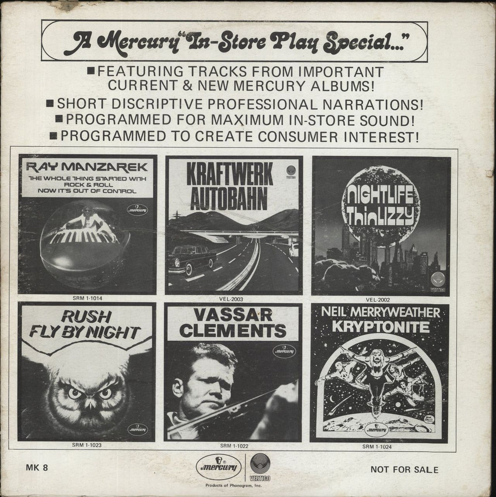 Various-60s & 70s A Mercury 'In-Store Play' Special US Promo vinyl LP album (LP record) MK-8