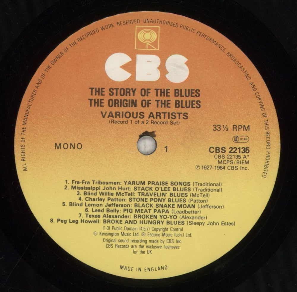 Various-Blues & Gospel The Story Of The Blues - 2nd UK 2-LP vinyl record set (Double LP Album) V-B2LTH854484