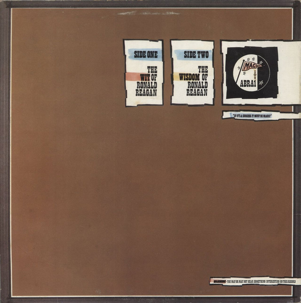 Various-Comedy The Wit And Wisdom Of Ronald Reagan UK vinyl LP album (LP record)