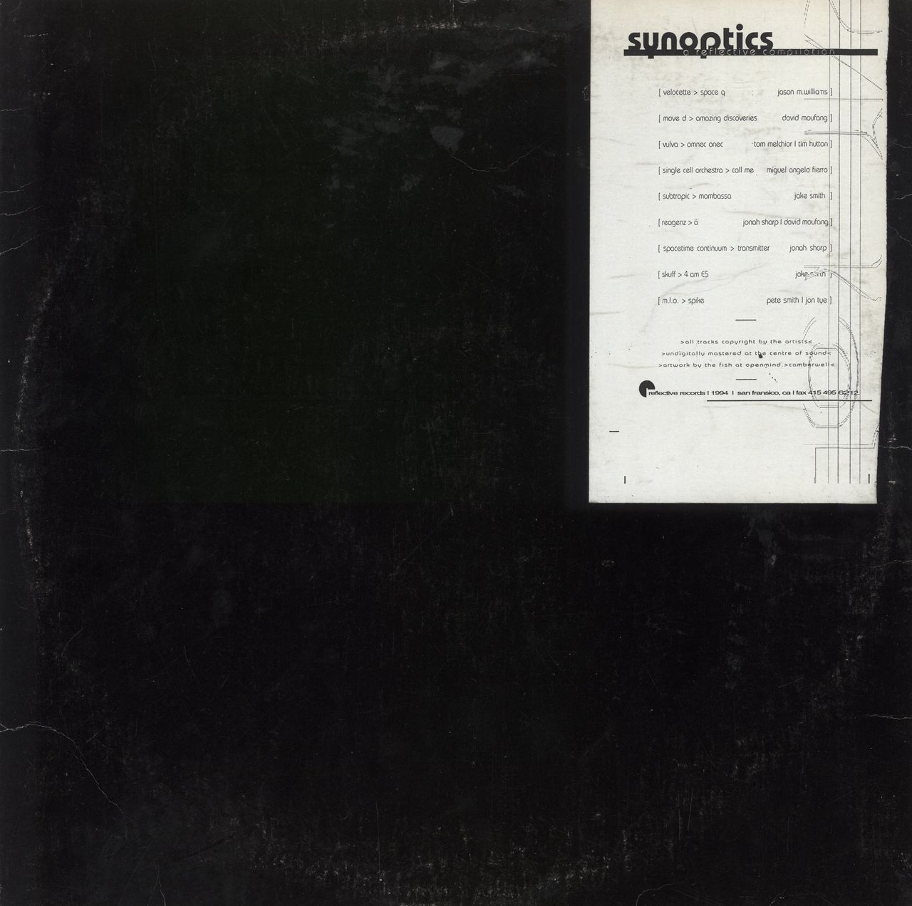 Various-Dance Synoptics A Reflective Compilation US 2-LP vinyl record set (Double LP Album)