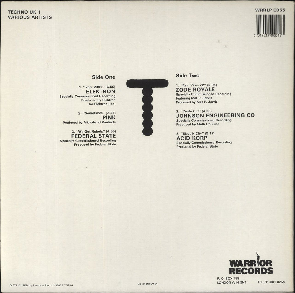 Various-Dance Techno UK 1 UK vinyl LP album (LP record) 5017533000518