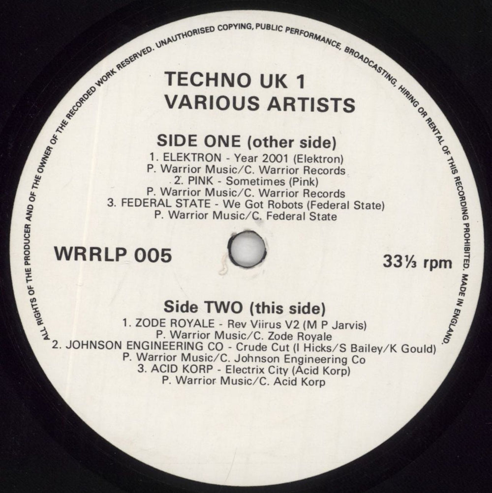 Various-Dance Techno UK 1 UK vinyl LP album (LP record) D.VLPTE861611