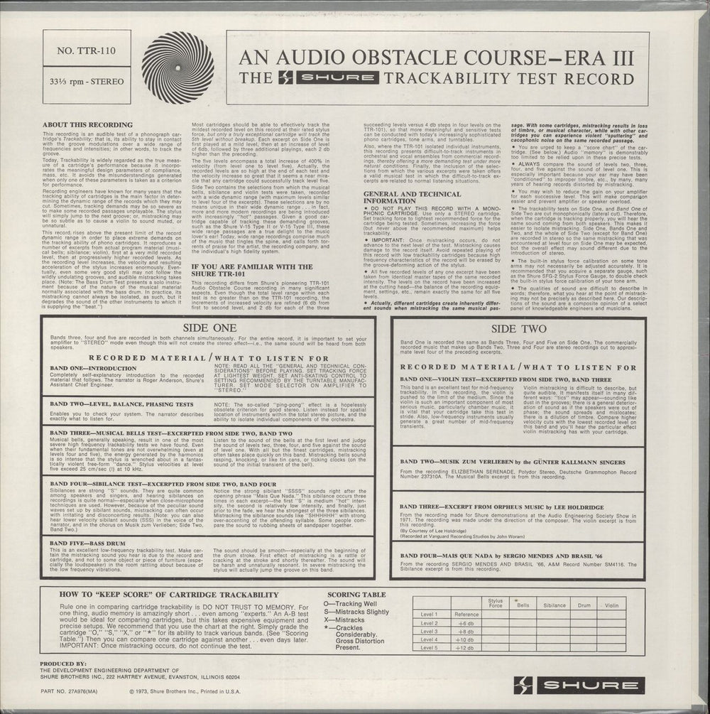 Various-Educational, Informational & Historical An Audio Obstacle Course - Era III + Insert US vinyl LP album (LP record)