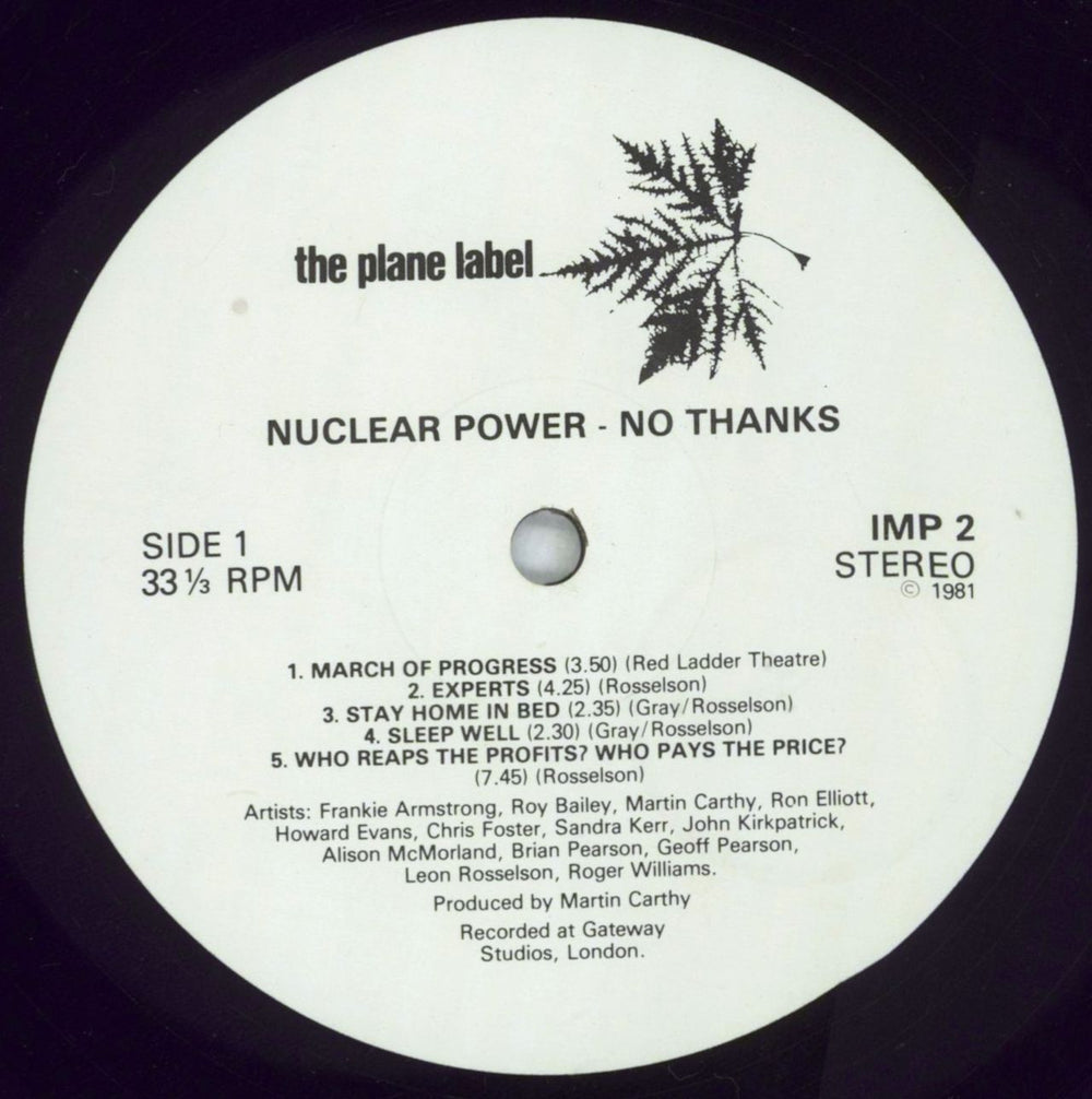 Various-Folk Nuclear Power No Thanks!!? UK vinyl LP album (LP record) V-FLPNU826854
