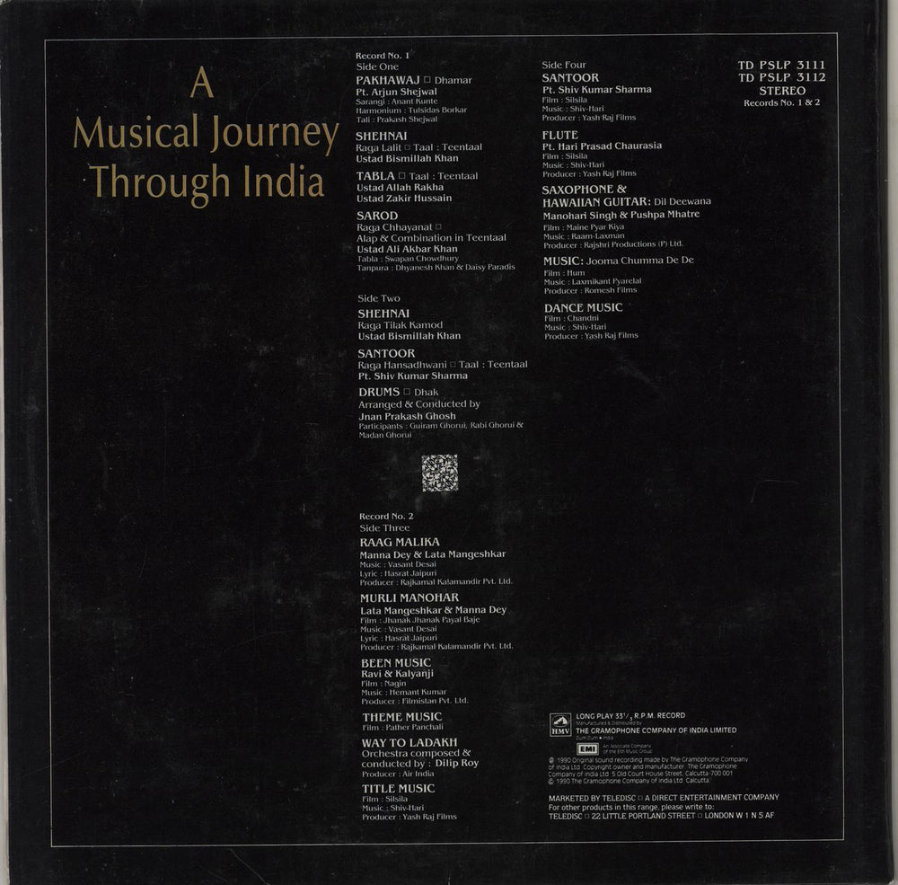 Various-World Music A Musical Journey Through India Indian 2-LP vinyl record set (Double LP Album)