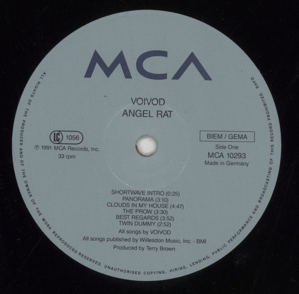 Voivod Angel Rat - VG German vinyl LP album (LP record) VVDLPAN855237