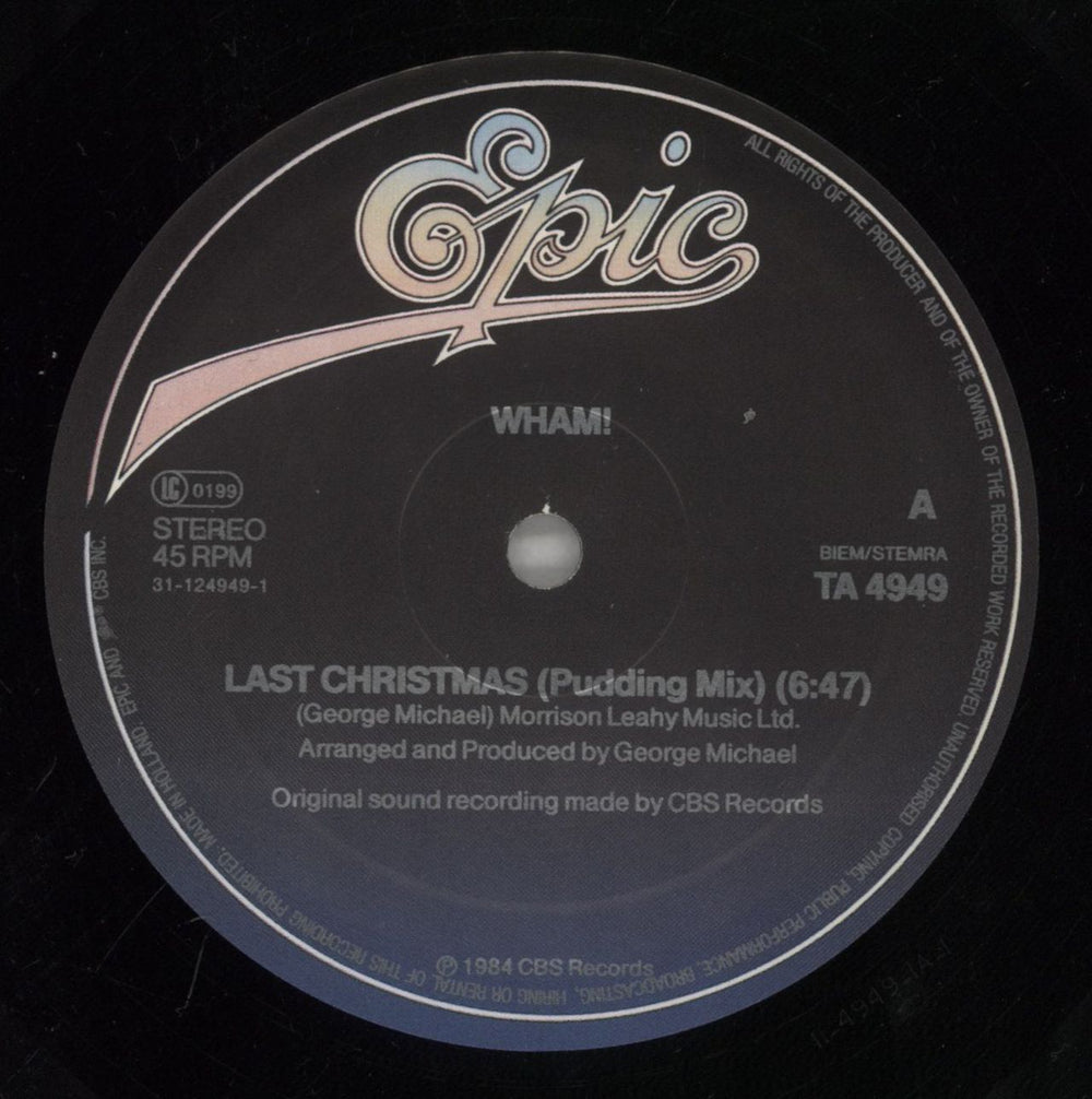 Wham Last Christmas - EX UK 12" vinyl single (12 inch record / Maxi-single) WHA12LA523310