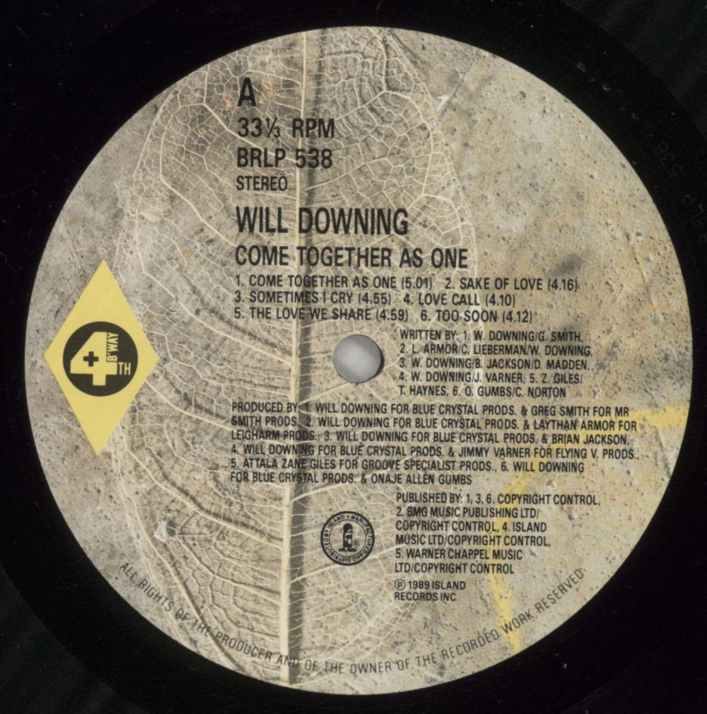 Will Downing Come Together As One UK vinyl LP album (LP record) WLLLPCO244670
