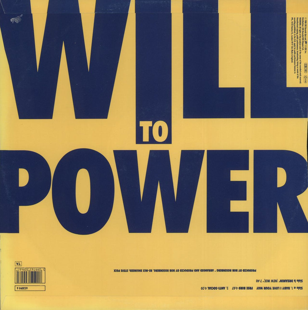 Will To Power Freebaby EP UK 12" vinyl single (12 inch record / Maxi-single) 5099765309461