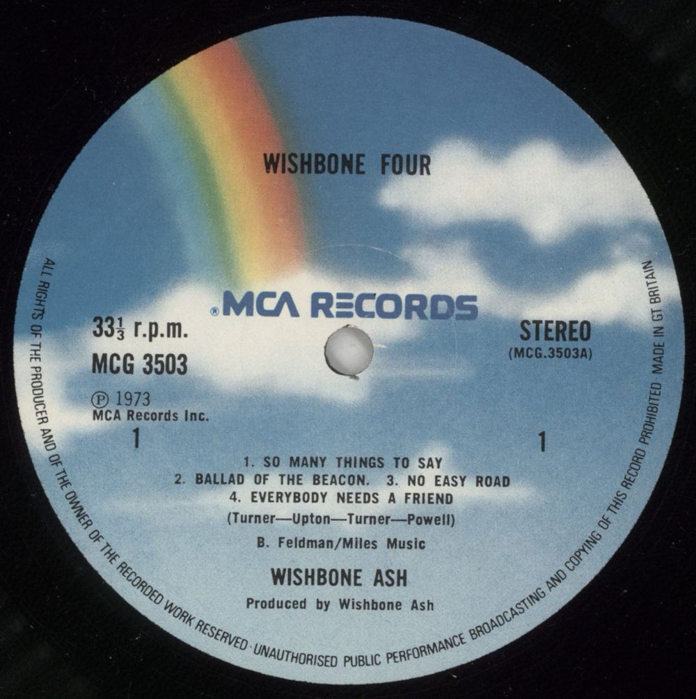 Wishbone Ash Wishbone Four UK vinyl LP album (LP record) WSHLPWI866034