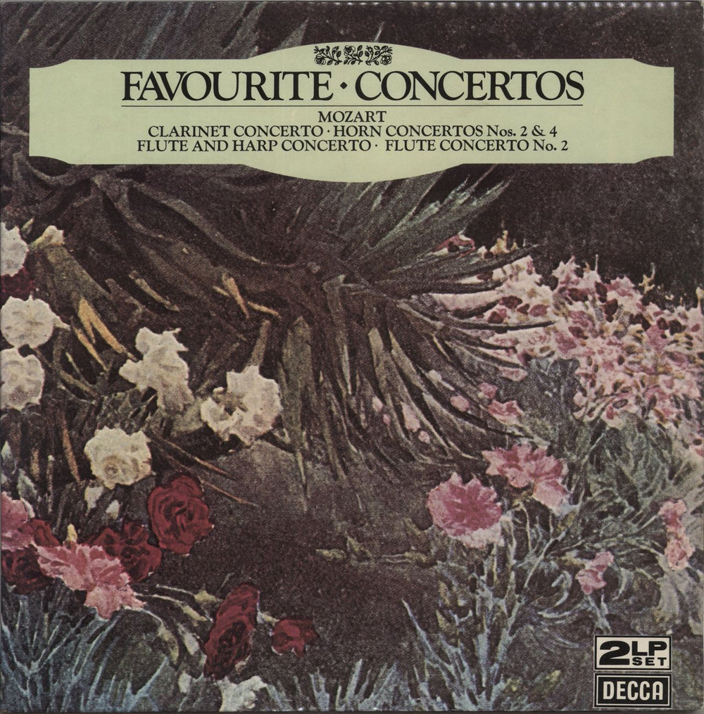 Wolfgang Amadeus Mozart Favourite Concertos UK 2-LP vinyl record set (Double LP Album) DPA521/2