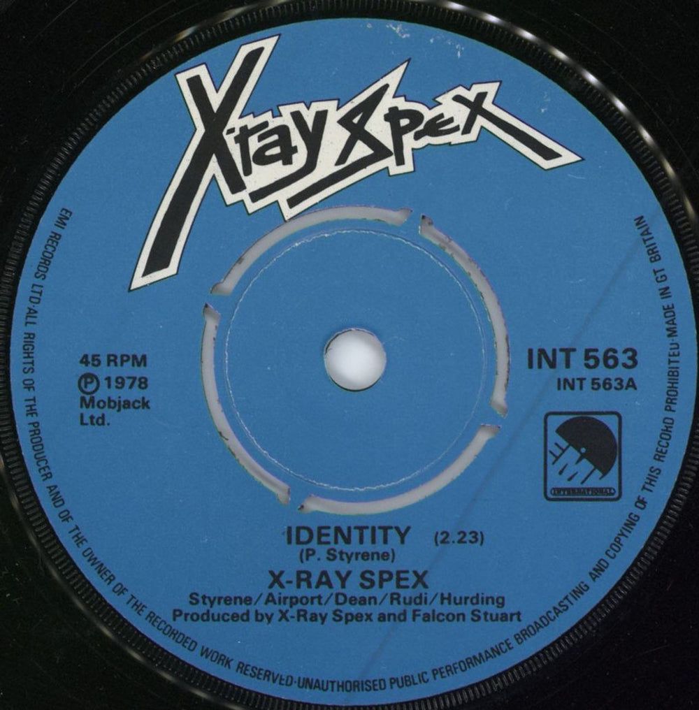 X-Ray Spex Identity UK 7" vinyl single (7 inch record / 45) X-R07ID336205