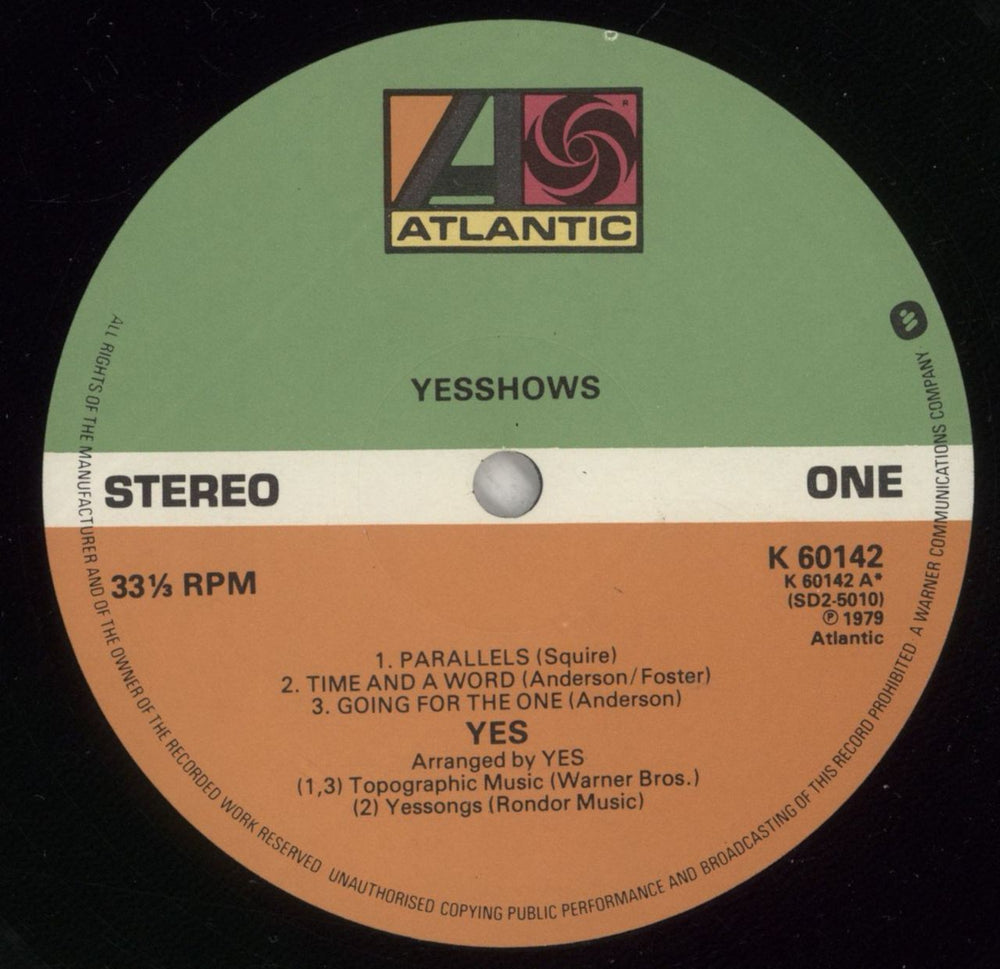 Yes Yesshows UK 2-LP vinyl record set (Double LP Album) YES2LYE878534