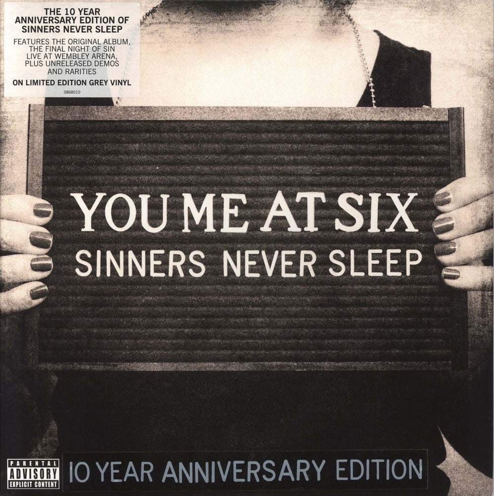 You Me At Six Sinners Never Sleep: 10th Anniversary - Grey Vinyl UK 3-LP vinyl record set (Triple LP Album) 3868010