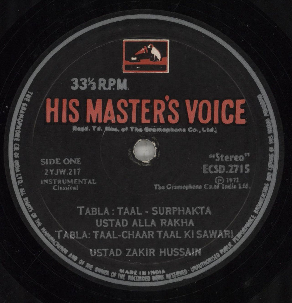 Zakir Hussain Percussion From India, Tabla In Solo And Duet Indian vinyl LP album (LP record) ZANLPPE856189