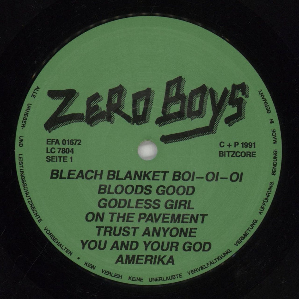 Zero Boys Make It Stop + Insert German vinyl LP album (LP record) 3PULPMA859954