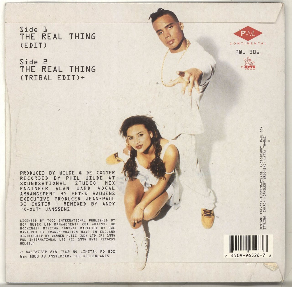 2 Unlimited The Real Thing UK 7" vinyl single (7 inch record / 45) 2UN07TH701073