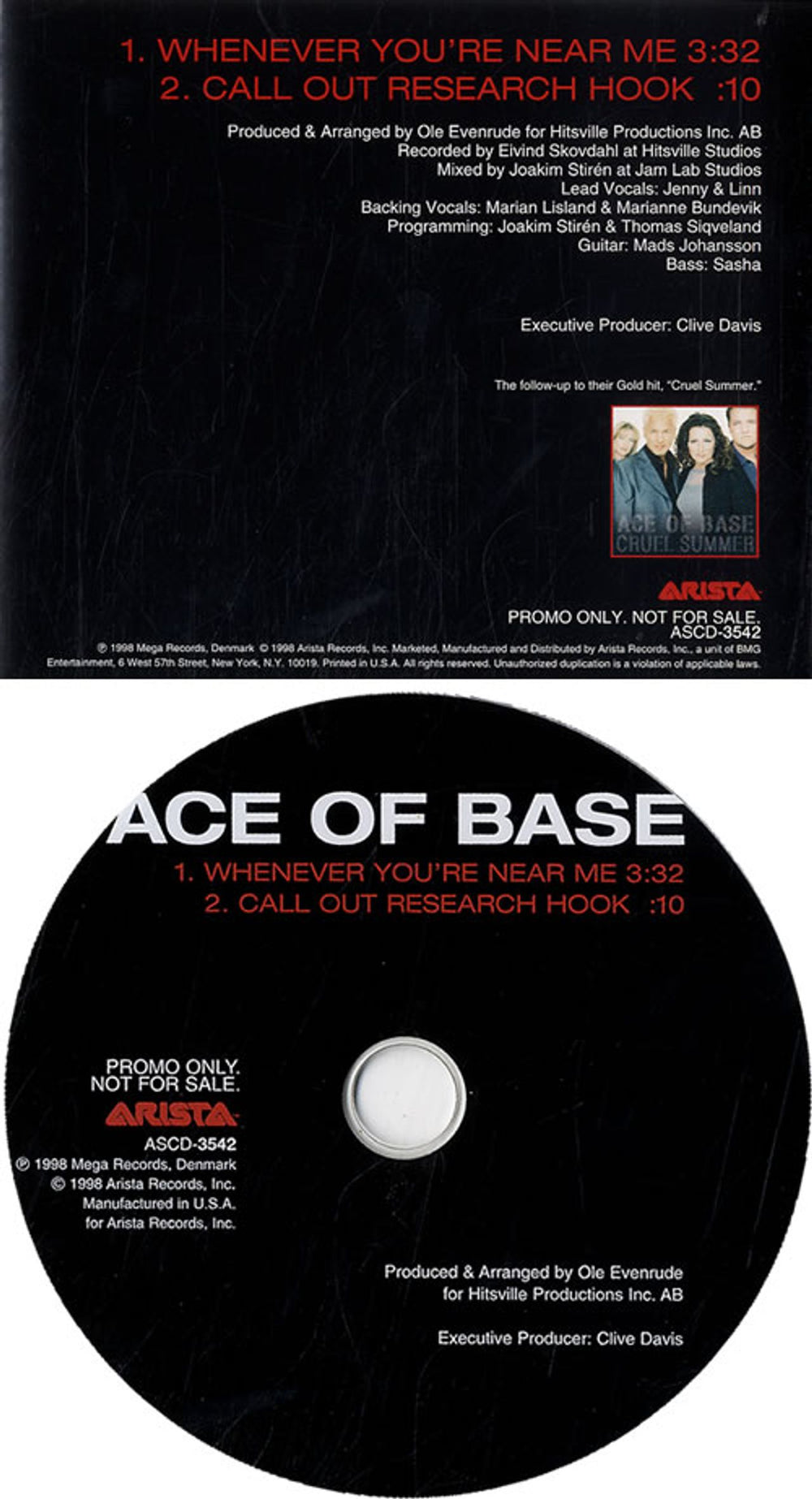 Ace Of Base Whenever You're Near Me US Promo CD single (CD5 / 5") AOBC5WH123238