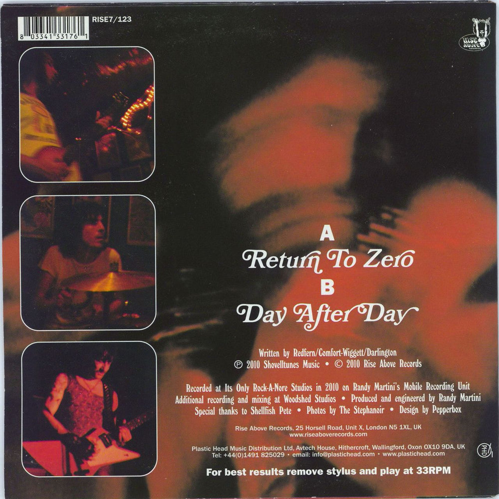 Admiral Sir Cloudesley Shovell Return To Zero UK 7" vinyl single (7 inch record / 45) 803341331761