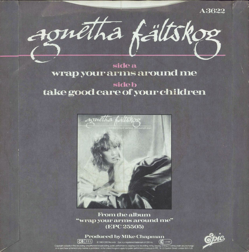 Agnetha Fältskog Wrap Your Arms Around Me - P/S - Solid UK 7" vinyl single (7 inch record / 45)