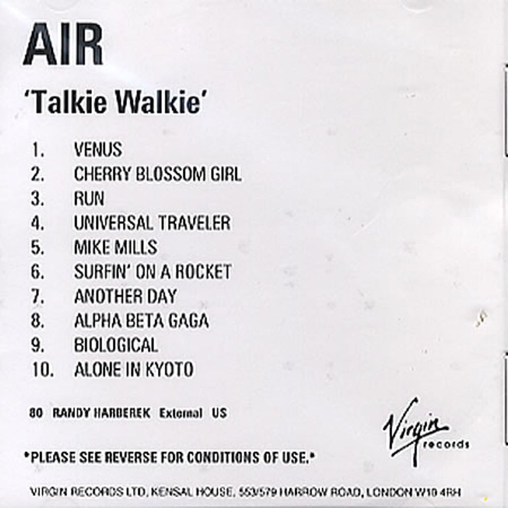 Air (French) Talkie Walkie US CD-R acetate CDR ACETATE