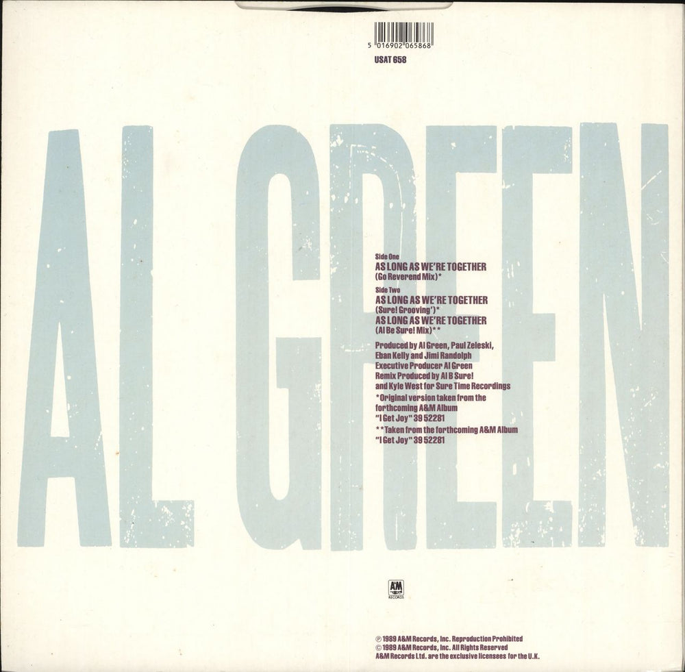 Al Green As Long As We're Together UK 12" vinyl single (12 inch record / Maxi-single) 5016902065868