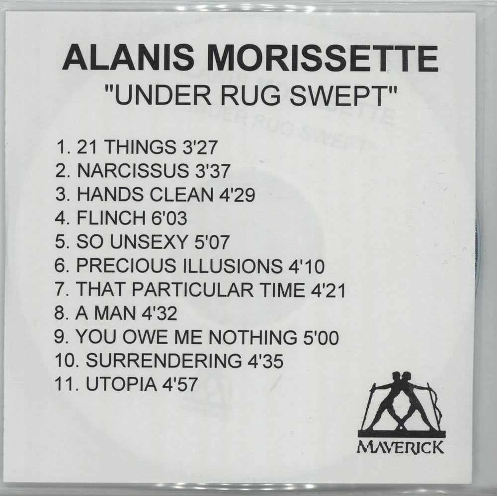 Alanis Morissette Under Rug Swept UK Promo CD-R acetate CD-R