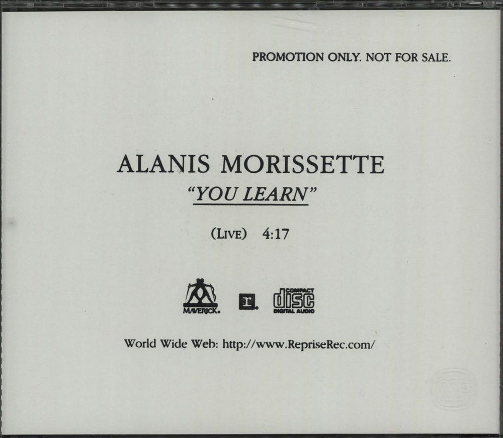 Alanis Morissette You Learn - Live Version US Promo CD single (CD5 / 5") ANSC5YO81761