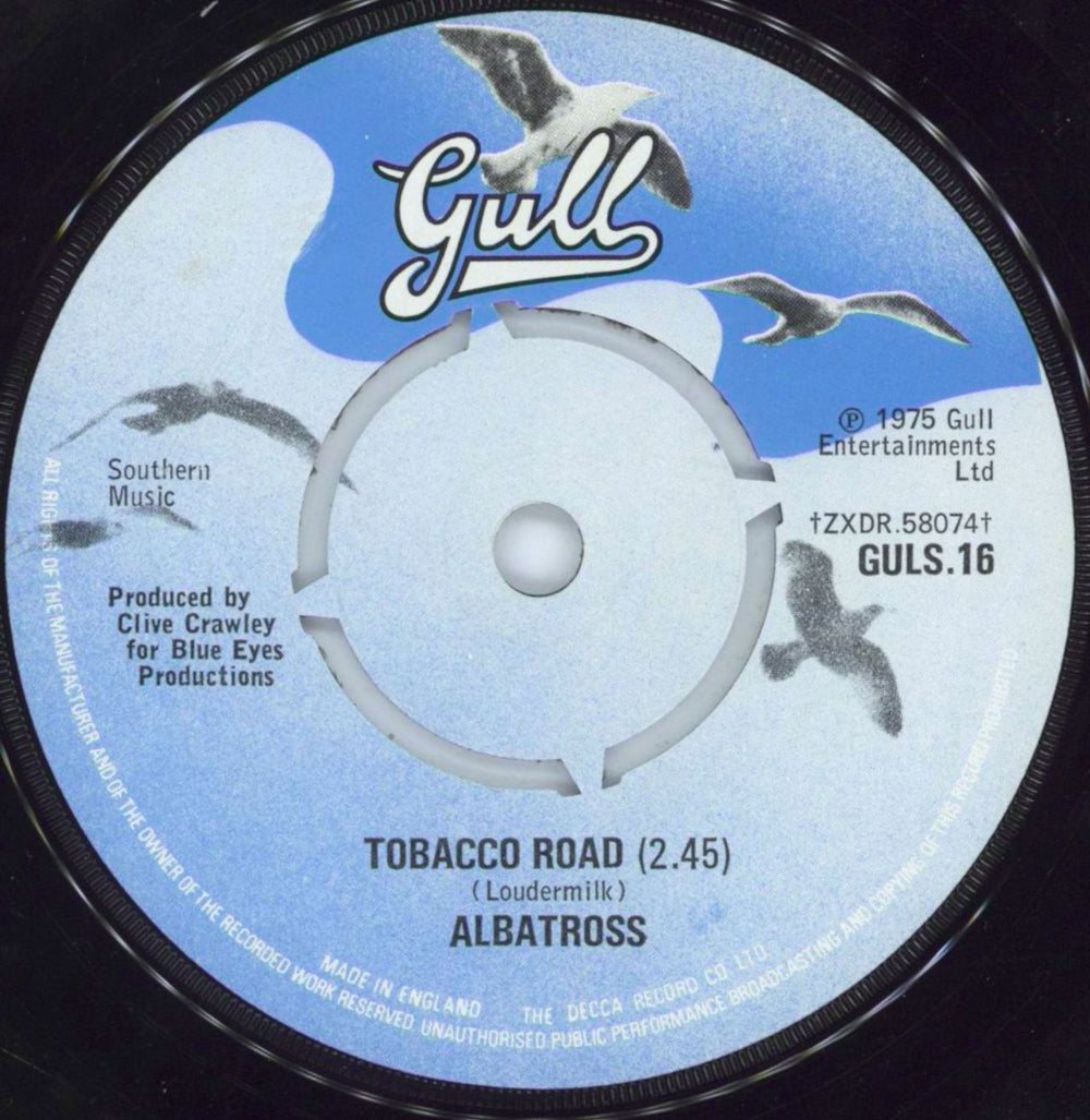 Albatross Tobacco Road UK 7" vinyl single (7 inch record / 45) GULS16