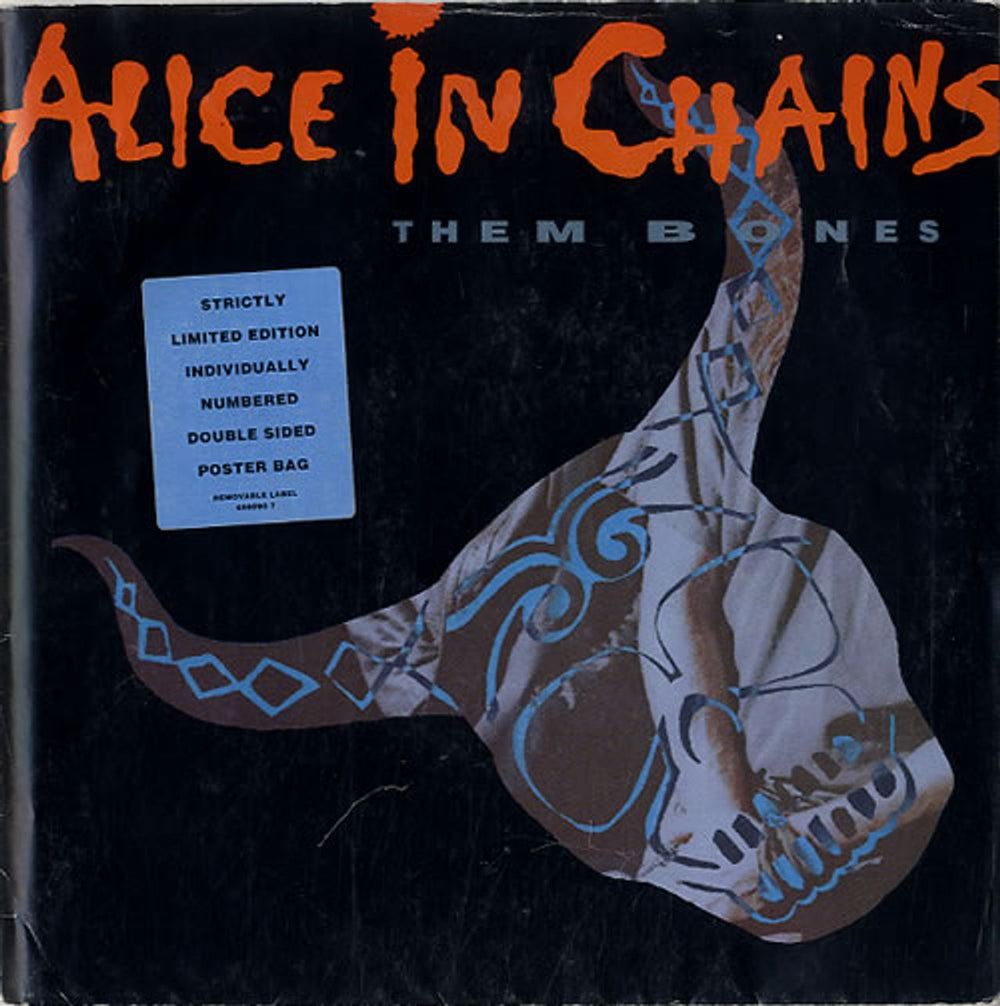 Alice In Chains Them Bones - Stickered Poster p/s UK 7" vinyl single (7 inch record / 45) 6590907