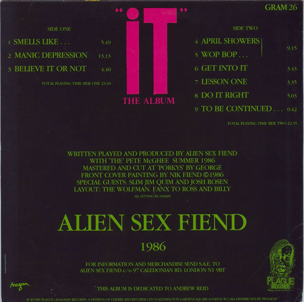 Alien Sex Fiend 'It' The Album + Poster French vinyl LP album (LP record)