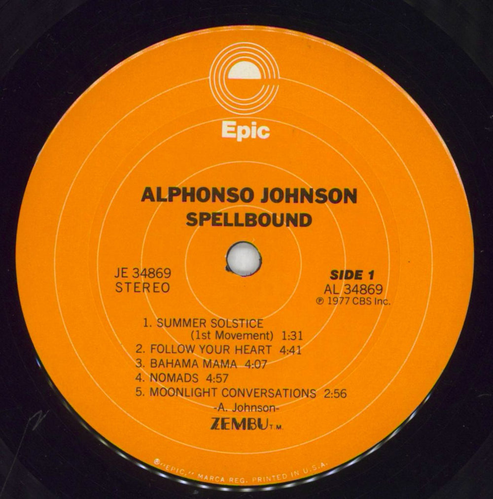 Alphonso Johnson Spellbound - shrink US vinyl LP album (LP record) A6QLPSP819047