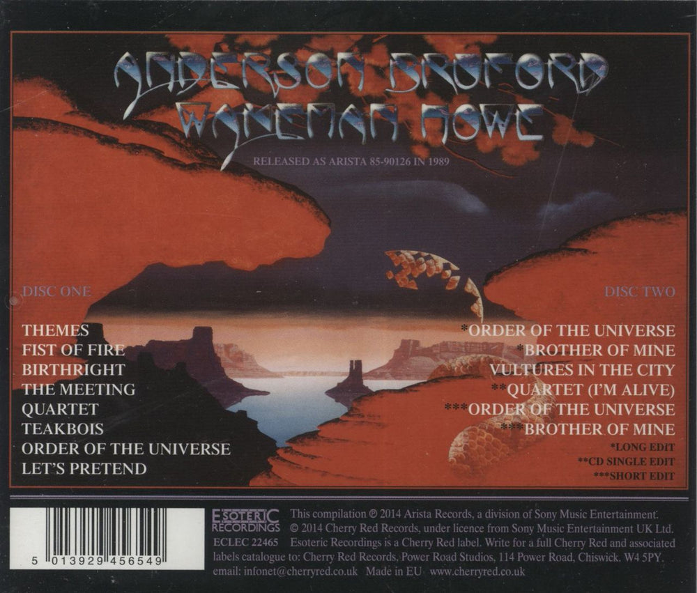 Anderson Bruford Wakeman Howe Anderson Bruford Wakeman Howe UK 2 CD album set (Double CD)